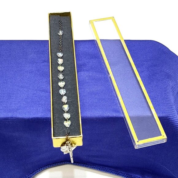 Our Lady Of Fatima Rosary Bracelet Heart Beads & Cross Charm W/ Case New Unused - Picture 3 of 8